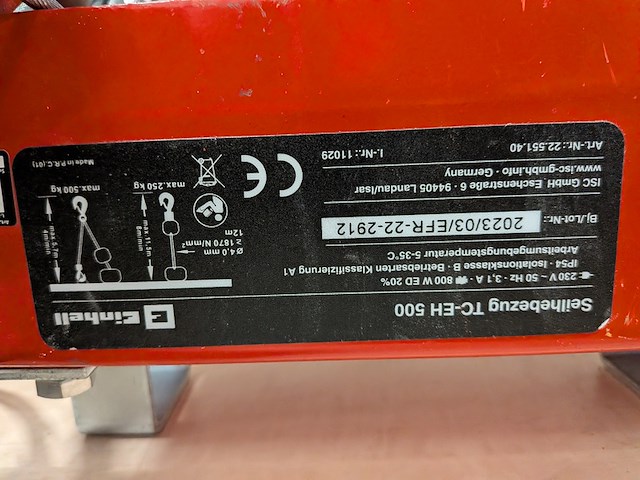 Elektrische kabeltakel, einhell, tc-eh 500 - afbeelding 4 van  8