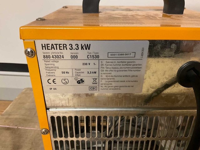 Elektrische kachel 3.3 kw - afbeelding 3 van  4