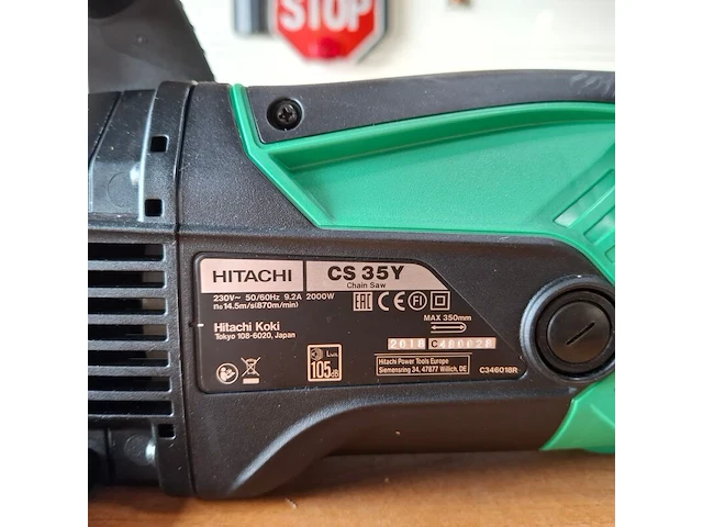 Elektrische kettingzaag hitachi, cs35y, bouwjaar 2018 - afbeelding 6 van  7
