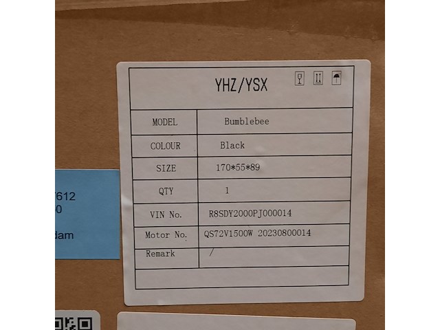 Elektrische motorscooter, yashixin, bumblebee black - afbeelding 7 van  7