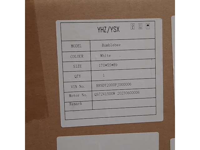 Elektrische motorscooter, yashixin, bumblebee white - afbeelding 7 van  7