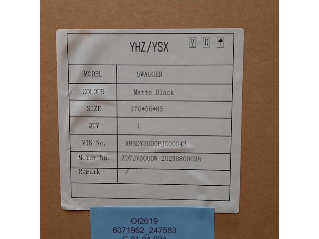 Elektrische motorscooter, yuhanzhen, swagger matt black - afbeelding 7 van  7