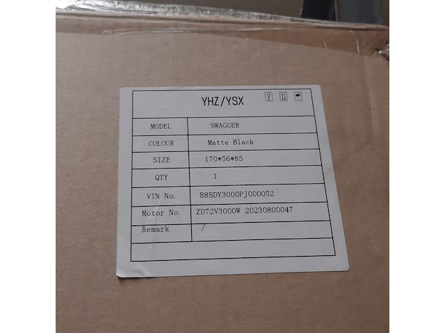 Elektrische motorscooter, yuhanzhen, swagger matt black - afbeelding 7 van  7