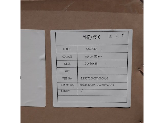 Elektrische motorscooter, yuhanzhen, swagger matt black - afbeelding 7 van  7
