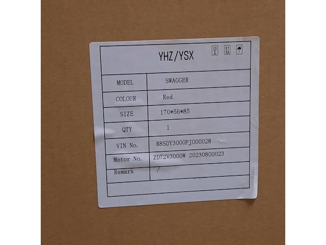 Elektrische motorscooter, yuhanzhen, swagger red - afbeelding 7 van  7