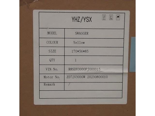 Elektrische motorscooter, yuhanzhen, swagger yellow - afbeelding 7 van  7
