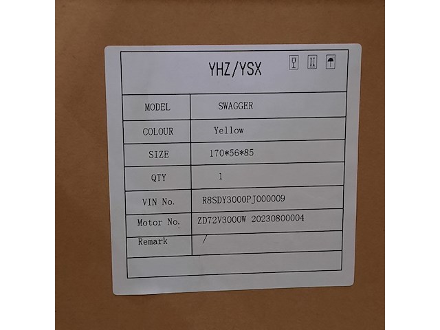 Elektrische motorscooter, yuhanzhen, swagger yellow - afbeelding 7 van  7
