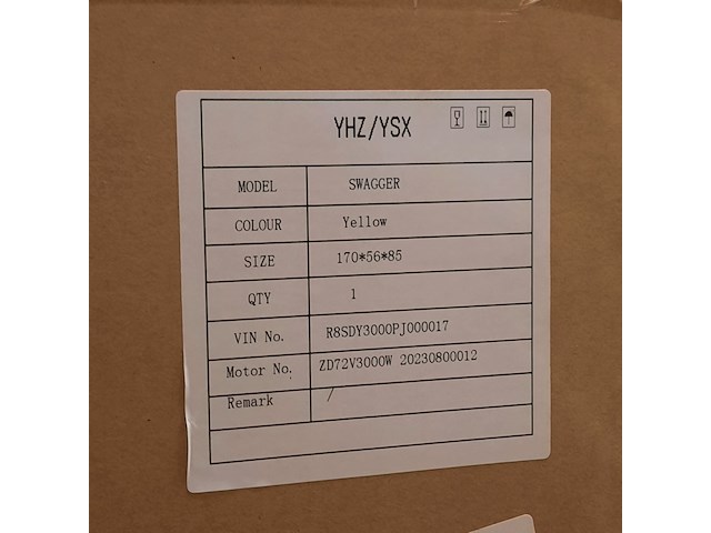 Elektrische motorscooter, yuhanzhen, swagger yellow - afbeelding 7 van  7