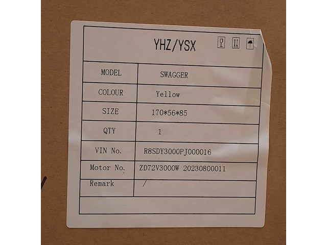 Elektrische motorscooter, yuhanzhen, swagger yellow - afbeelding 7 van  7