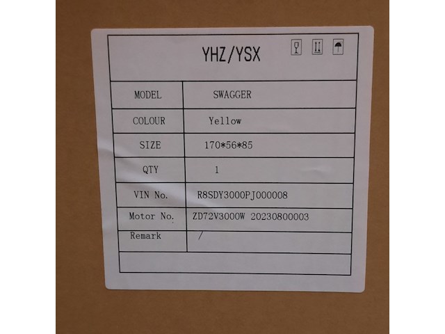 Elektrische motorscooter, yuhanzhen, swagger yellow - afbeelding 7 van  7