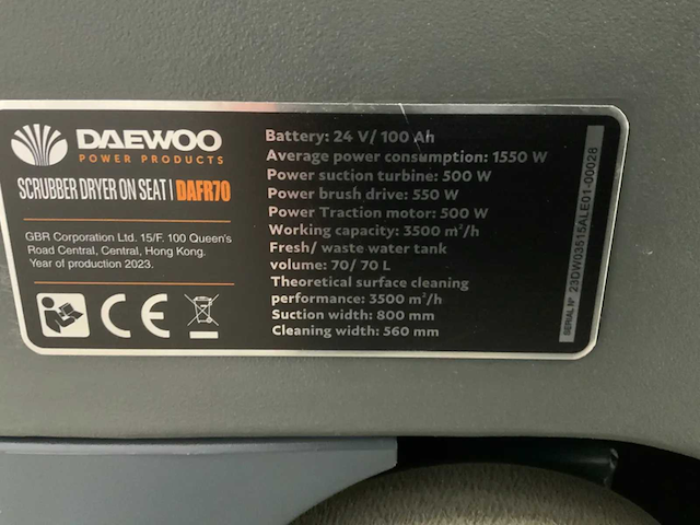Elektrische op-zit schrobmachine, daewoo, daf fr70, 2026 - afbeelding 3 van  19