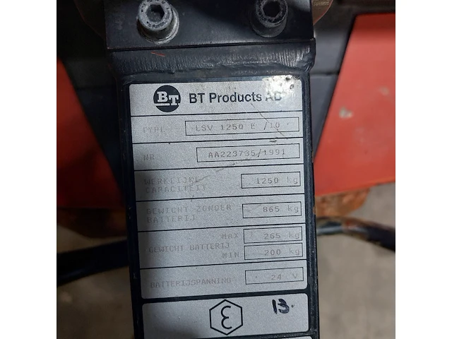 Elektrische pallet stapelaar + pompkar, bt, ls 1250 e - afbeelding 8 van  16