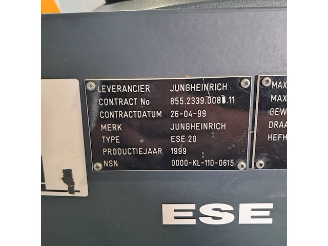 Elektrische pallettruck, jungheinrich, ese 20, 1999 - afbeelding 20 van  22