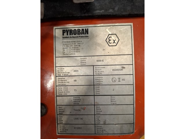 Elektrische pallettruck v.v. pyroban systeem toyota, lwe180, geschikt voor atex omgeving, bouwjaar 2005 - afbeelding 10 van  14
