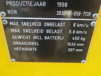 Elektrische palletwagen, jungheinrich, ele 16, 1998 - afbeelding 3 van  18