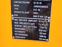 Elektrische palletwagen, jungheinrich, ele-18, 2002 - afbeelding 6 van  8