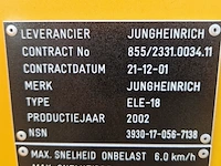 Elektrische palletwagen, jungheinrich, ele 18, 2002 - afbeelding 6 van  24