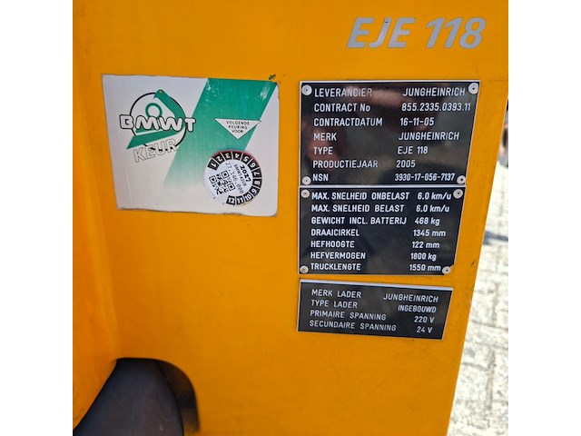 Elektrische palletwagen, jungheinrich, ele16 - afbeelding 9 van  9