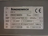 Elektrische palletwagen, jungheinrich, emc10, geel, 2003 - afbeelding 7 van  7