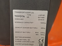 Elektrische palletwagen toyota, lwe160, bouwjaar 2018 - afbeelding 8 van  12