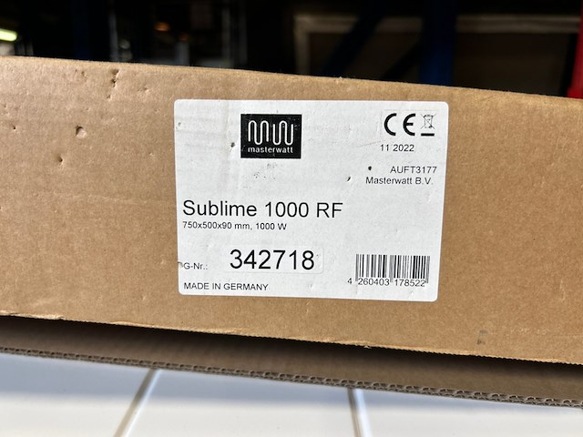 Elektrische paneelradiator 1000w, masterwatt, sublime 1000 rf - afbeelding 4 van  4