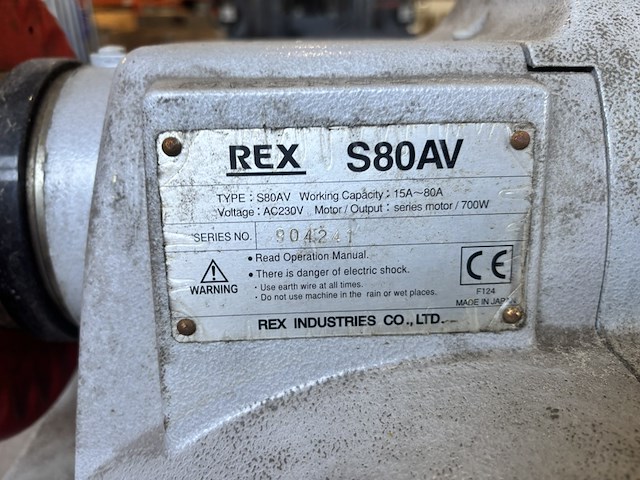 Elektrische pijpdraadsnijmachine, rex industries co. ltd., s80av, rood - afbeelding 9 van  11