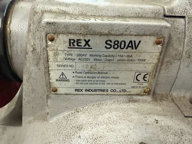 Elektrische pijpdraadsnijmachine, rex, s80av, grijs/rood, met voetpedaal en draadsnijkoppen - afbeelding 4 van  10