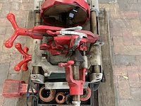 Elektrische pijpdraadsnijmachine, rex, s80av, grijs/rood, met voetpedaal en draadsnijkoppen - afbeelding 6 van  10