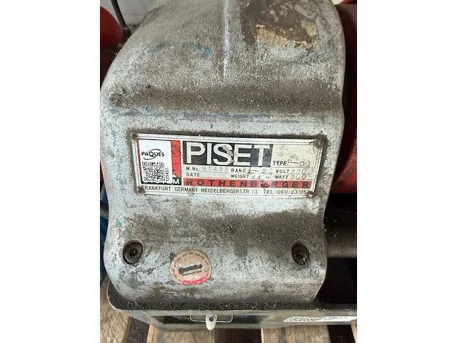 Elektrische pijpdraadsnijmachine, rothenberger / piset, p-60, grijs/rood, met losse gereedschappen - afbeelding 2 van  6