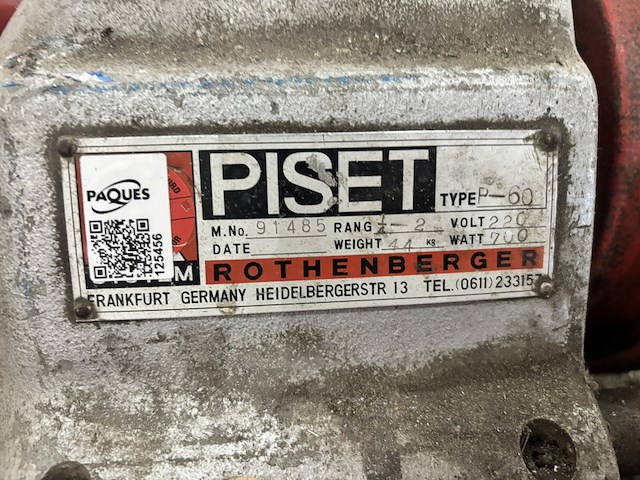 Elektrische pijpdraadsnijmachine, rothenberger, piset p-60, rood - afbeelding 2 van  7
