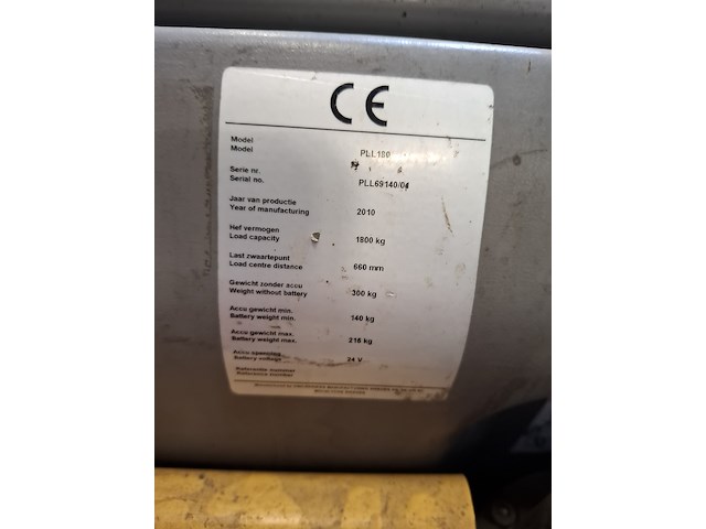 Elektrische pompwagen met lader atlet, piccolo pll180, bouwjaar 2010 - afbeelding 4 van  9