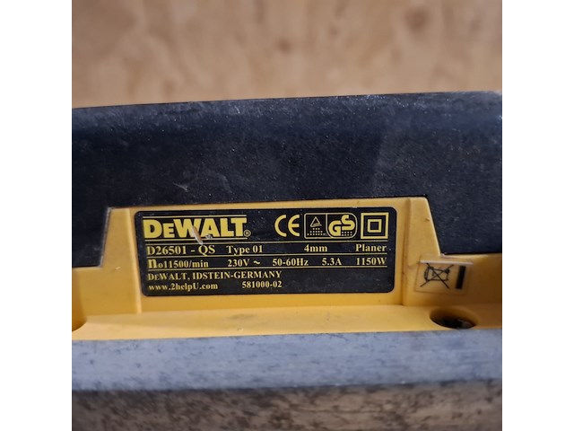 Elektrische schaafmachine, dewalt, d26501-qs - afbeelding 7 van  8