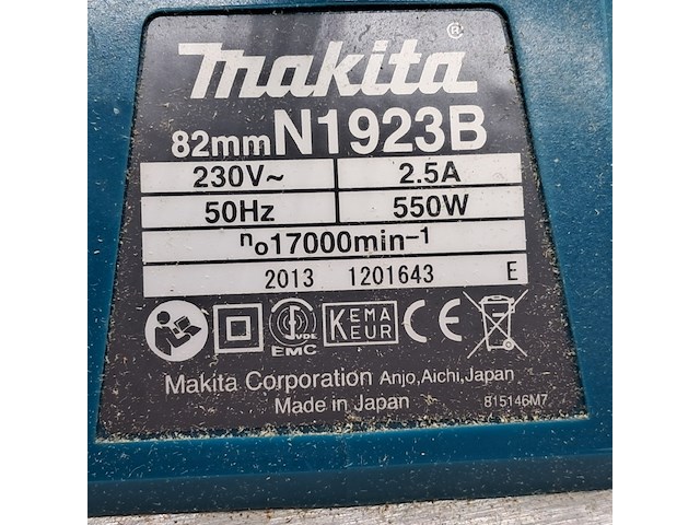 Elektrische schaafmachine, makita, n1923b, 2013 - afbeelding 5 van  8