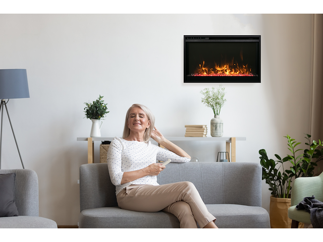 Elektrische sfeerhaard, amantii, trd-30 -xtraslim, zwart, 2017 - afbeelding 9 van  10