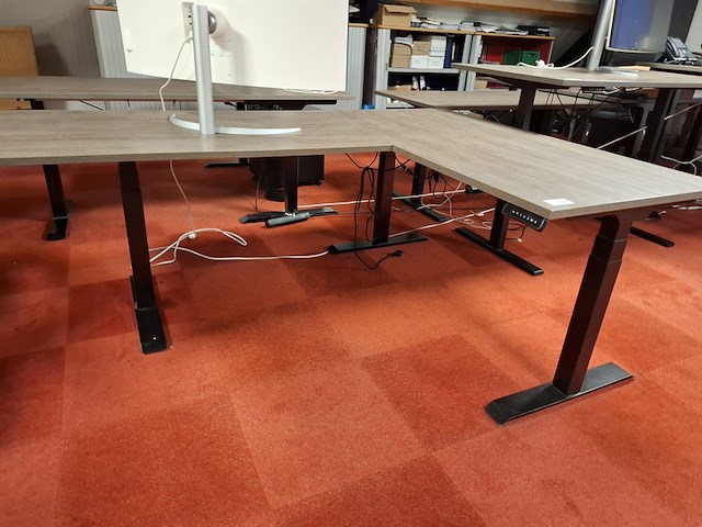 Elektrische sta-zit hoekbureau - afbeelding 2 van  5