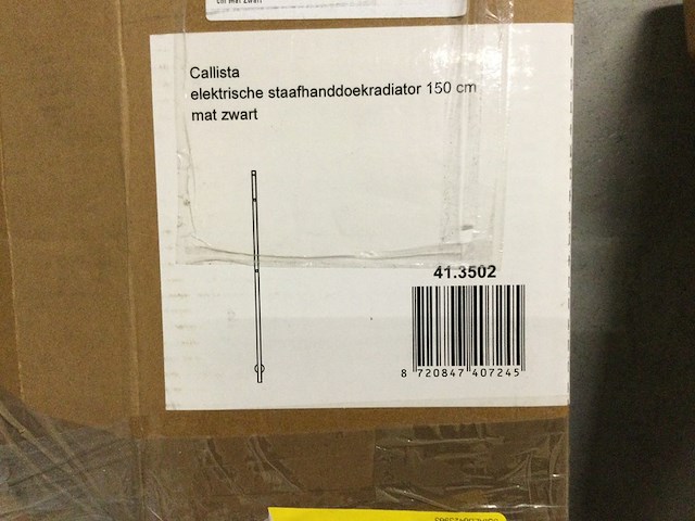 Elektrische staafhandoekradiator 150 cm wb, callista 41.3502, mat zwart - afbeelding 3 van  3