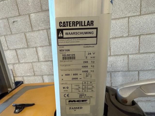Elektrische stapelaar, caterpillar, nsv16n, 2011 - afbeelding 3 van  17