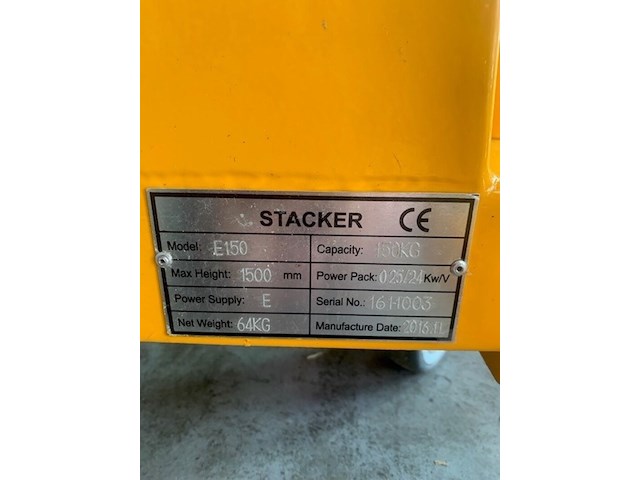 Elektrische stapelaar dolly's 40x60 intralift, e150, geel, bouwjaar 2012 - afbeelding 4 van  5
