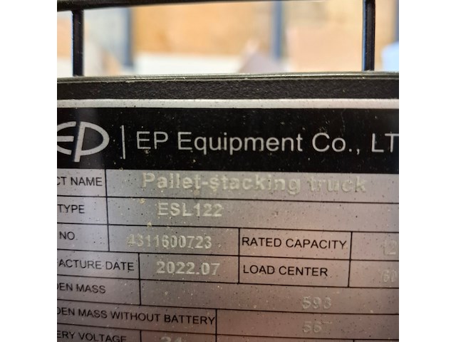 Elektrische stapelaar ep equipment, esl120, bouwjaar 2022 - afbeelding 11 van  11