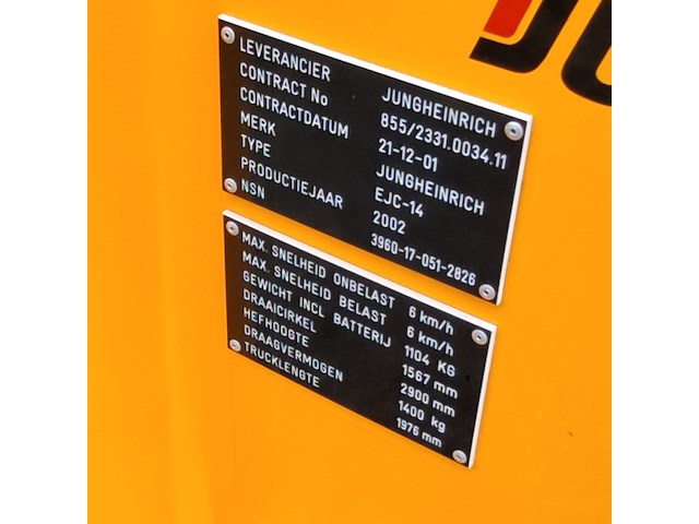 Elektrische stapelaar, jungheinrich, ejc 14, 2002 - afbeelding 5 van  14
