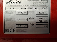 Elektrische stapelaar linde, l14, bouwjaar 2007 - afbeelding 10 van  14