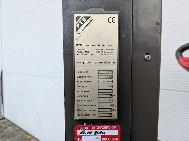 Elektrische stapelaar, ptb, xb/800, 2008 - afbeelding 6 van  11