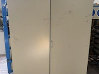 Elektrische verdeelkast, hager, fg26w / 634503, grijs/wit, 2000, met automaten en 400a hoofdschakelaar