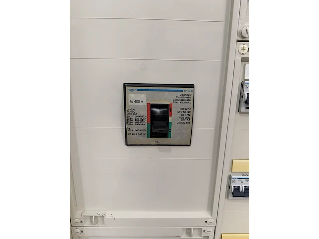 Elektrische verdeelkast, hager, fg26w / 634503, grijs/wit, 2000, met automaten en 400a hoofdschakelaar - afbeelding 10 van  13