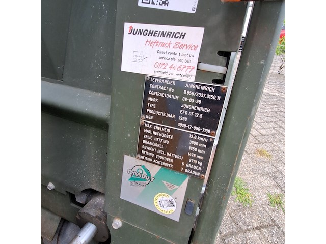 Elektrische vorkheftruck, jungheinrich, efg df 12.5, 1998 - afbeelding 19 van  19