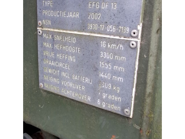 Elektrische vorkheftruck, jungheinrich, efg df 13, 2002 - afbeelding 16 van  25