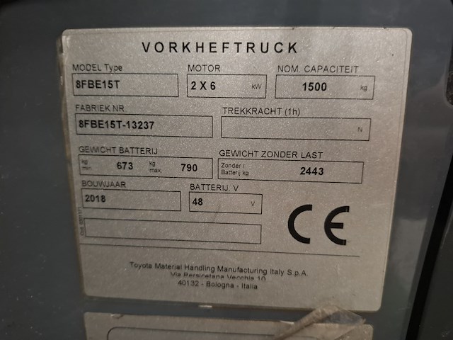 Elektrische vorkheftruck toyota, traigo 48 15, bouwjaar 2018 - afbeelding 10 van  22