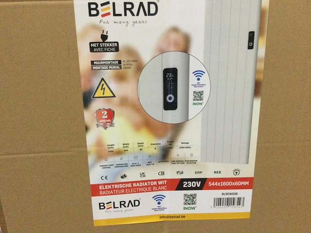 Elektrische wandradiator belrad, blrew006, wit - afbeelding 3 van  3