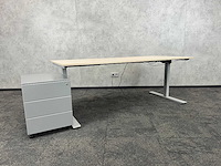 Elektrische zit-sta bureau met ladenblok 180x80 - afbeelding 1 van  15