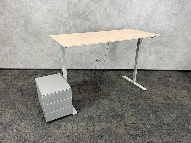 Elektrische zit-sta bureau met ladenblok 180x80 - afbeelding 4 van  15